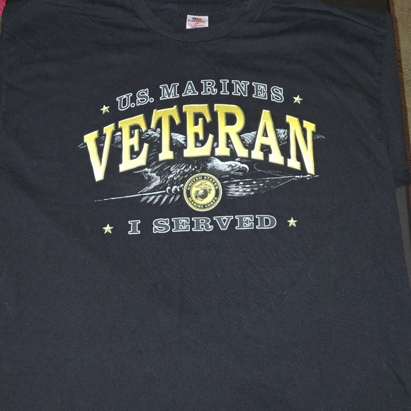 United States Marine Corps Veteran Shirt Big Mans Size 2XL Black 2X - Picture 1 of 4